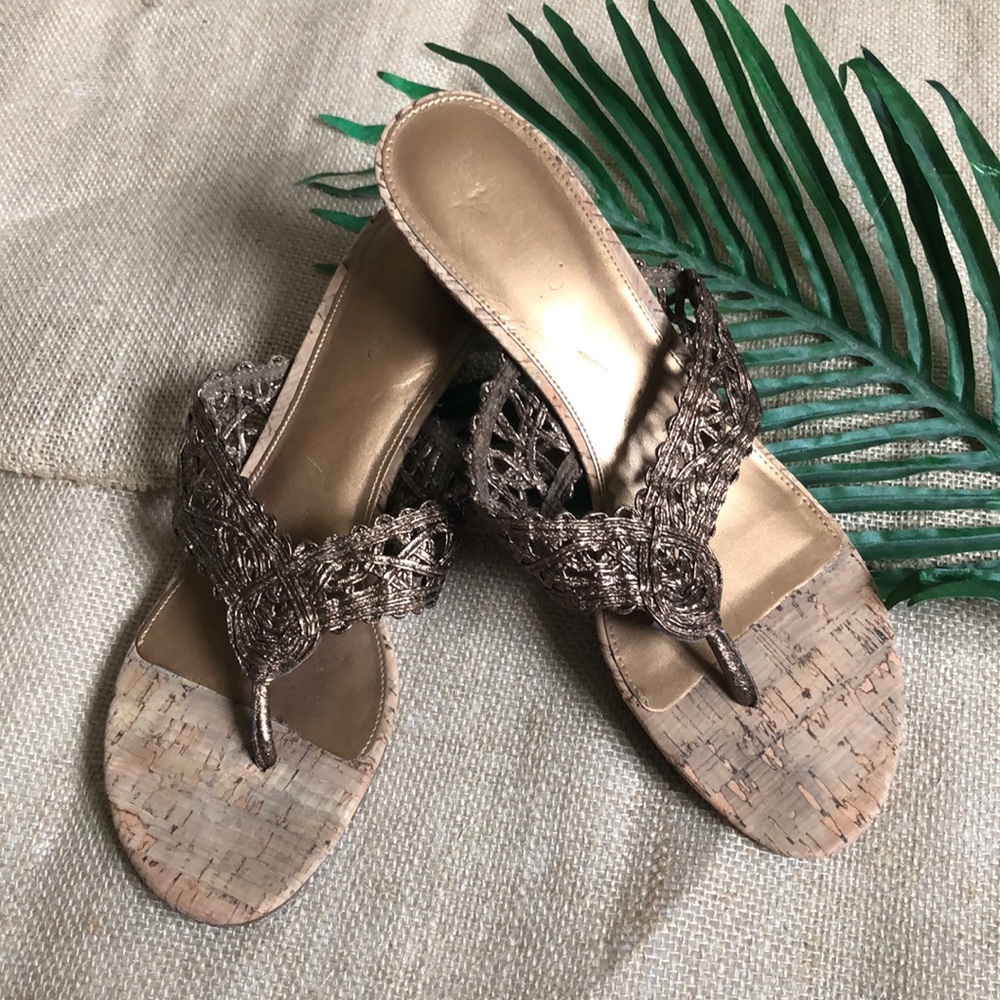Kelly & Katie Bronze Braided wedge sandal